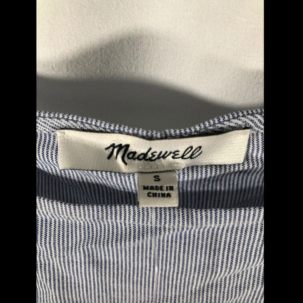 NEW Madewell Stripe Lace-Up‎ Sleeve Dress Small